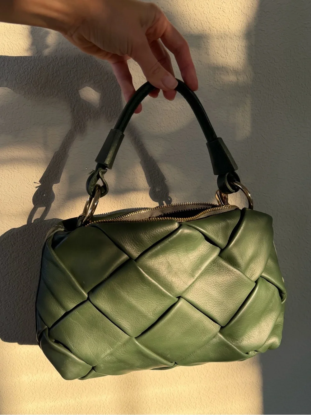 Stella Bianca Shoulder Bag in Olive Green